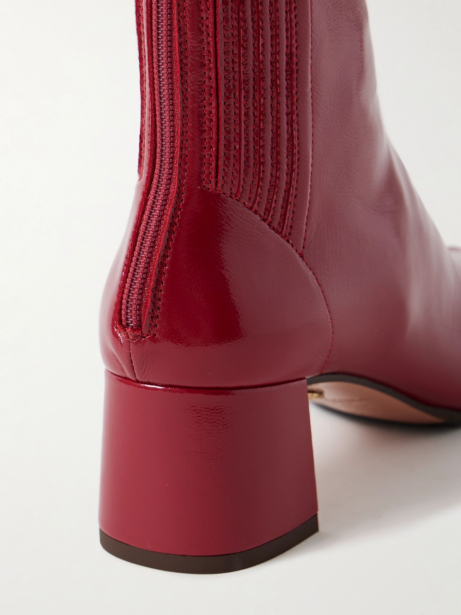 Saint Honoré 35 glossed-leather ankle boots Fuchsia - 4