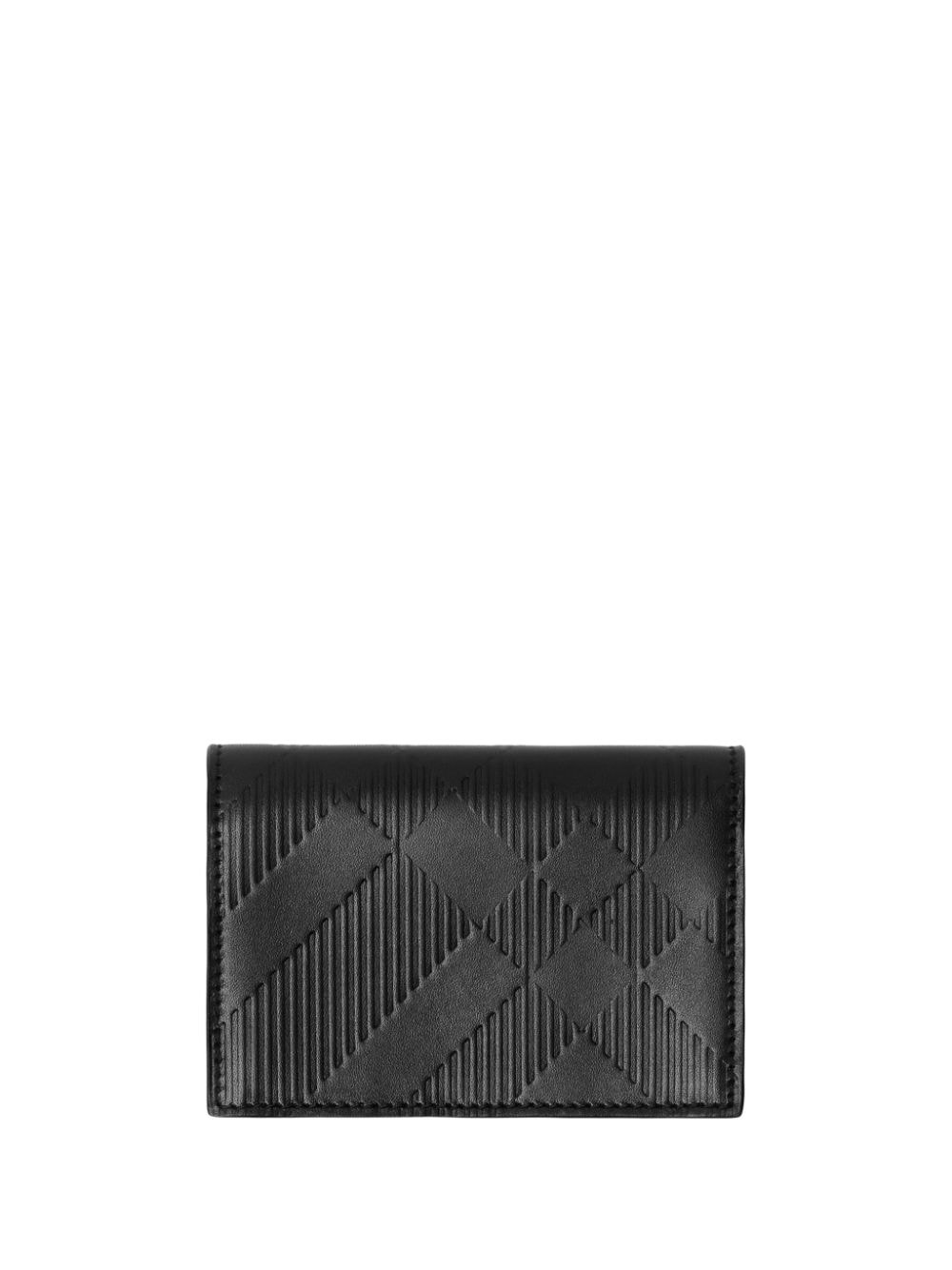 check-pattern leather cardholder - 2