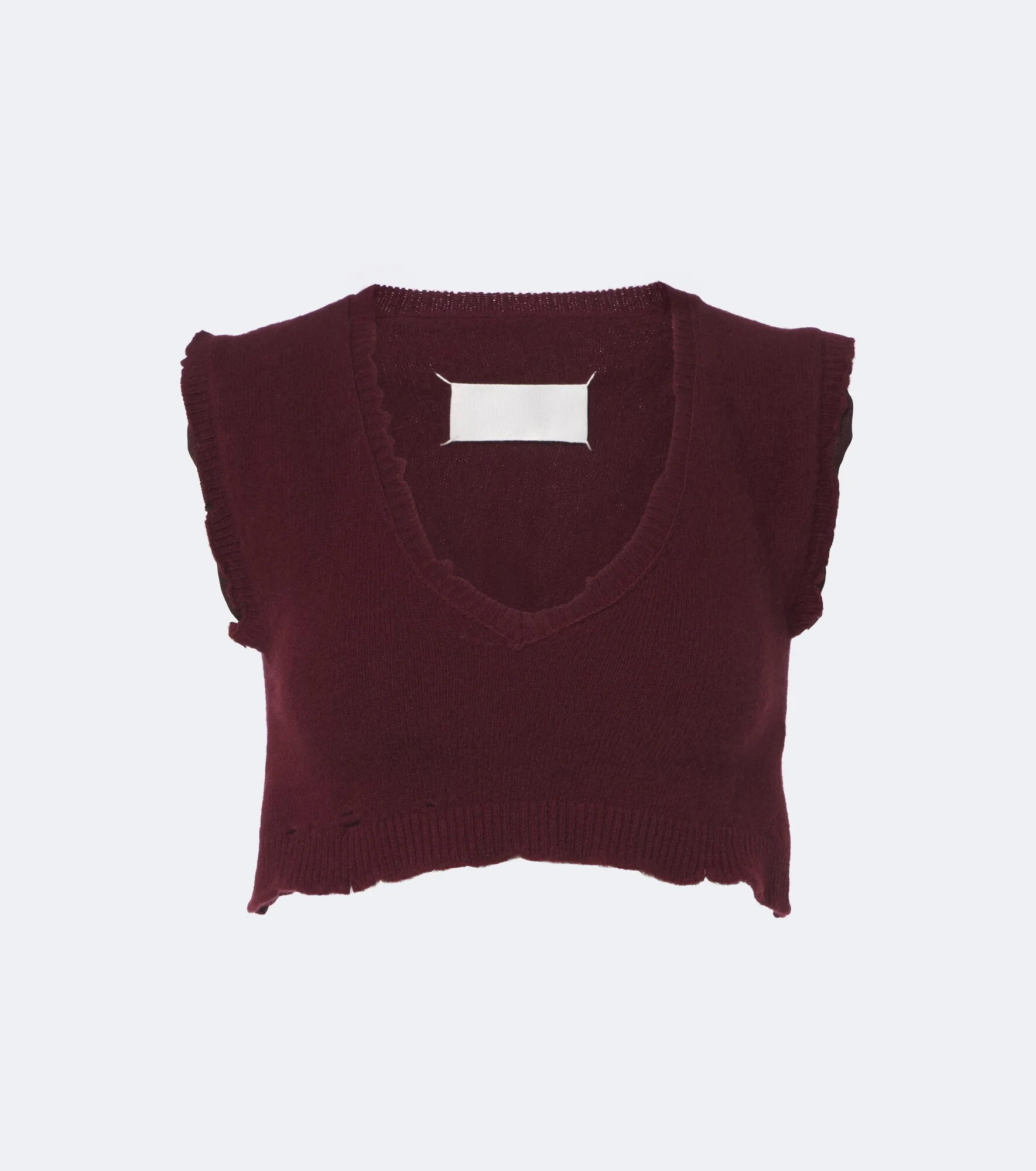 Cropped virgin wool sweater vest - 1