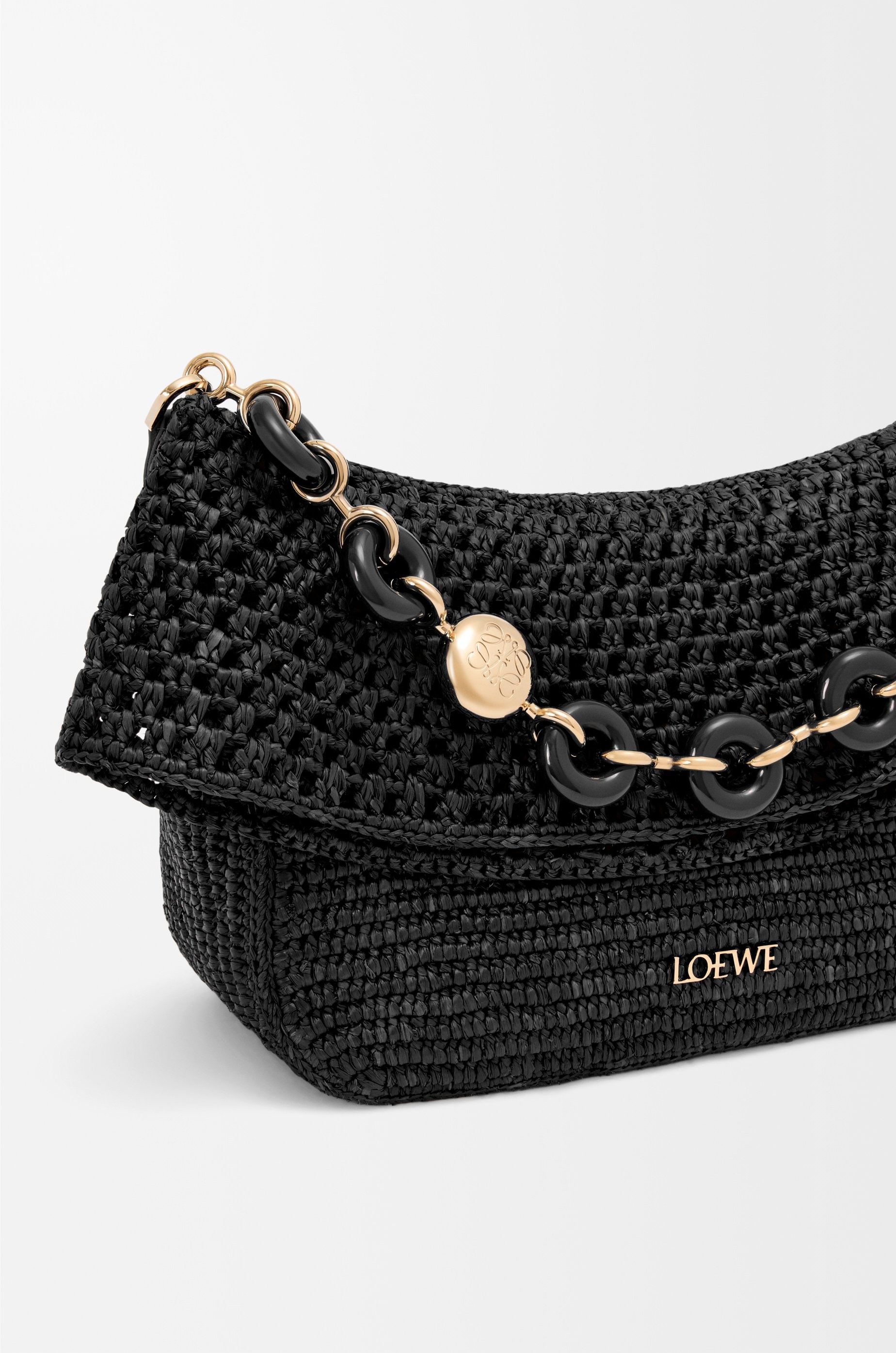 Medium Ola bag in raffia and calfskin - 11