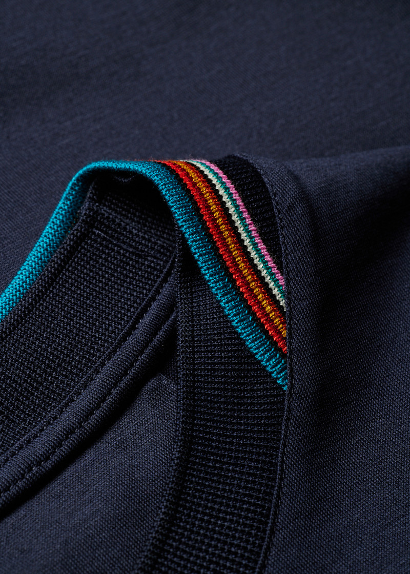 Paul Smith Navy 'Signature Stripe' Collar T-Shirt outlook