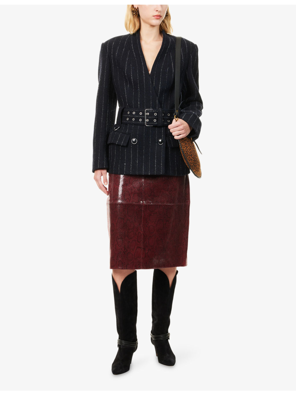 Atrium Fyma Pinstripe Brushed Wool Blazer - 2