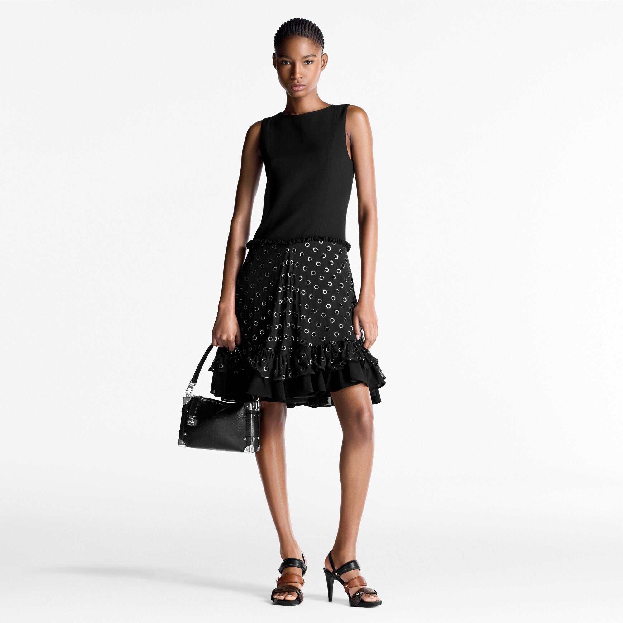 Velvet Dot Layered Dress - 4
