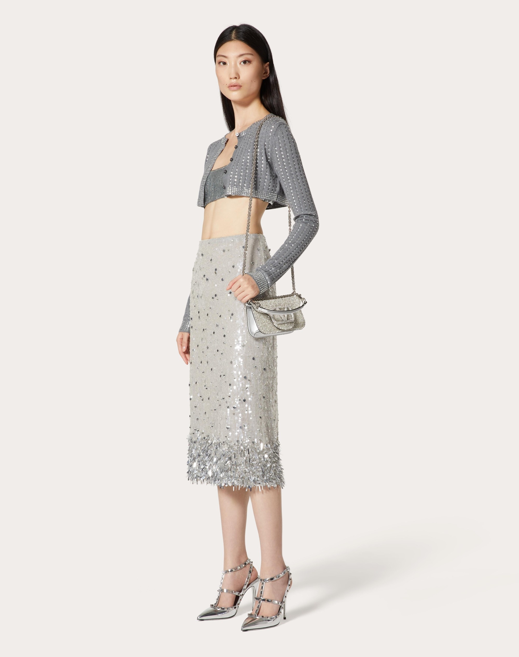WOOL AND RHINESTONE CARDIGAN - 2
