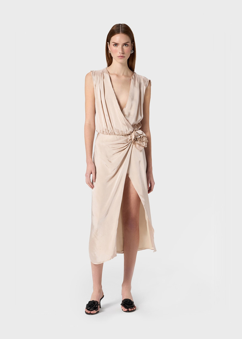 Blumarine MIDI DRESS IN TWILL WITH 3D FLOWER outlook