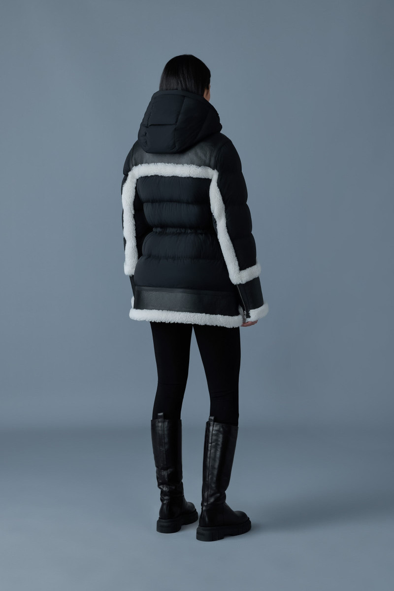 LILIBETH Mixed-media shearling down parka 4