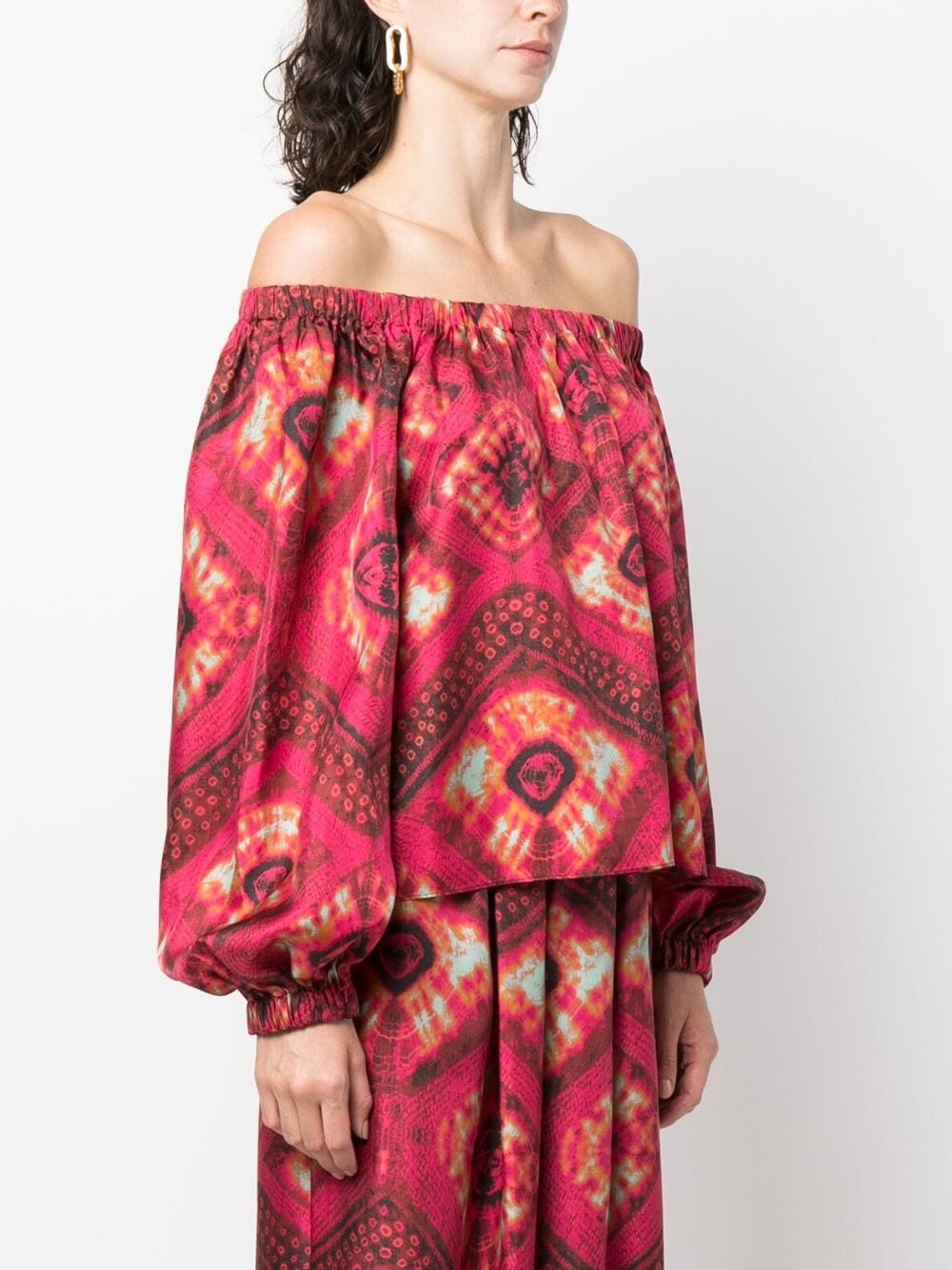 Nadya off-shoulder silk blouse - 3