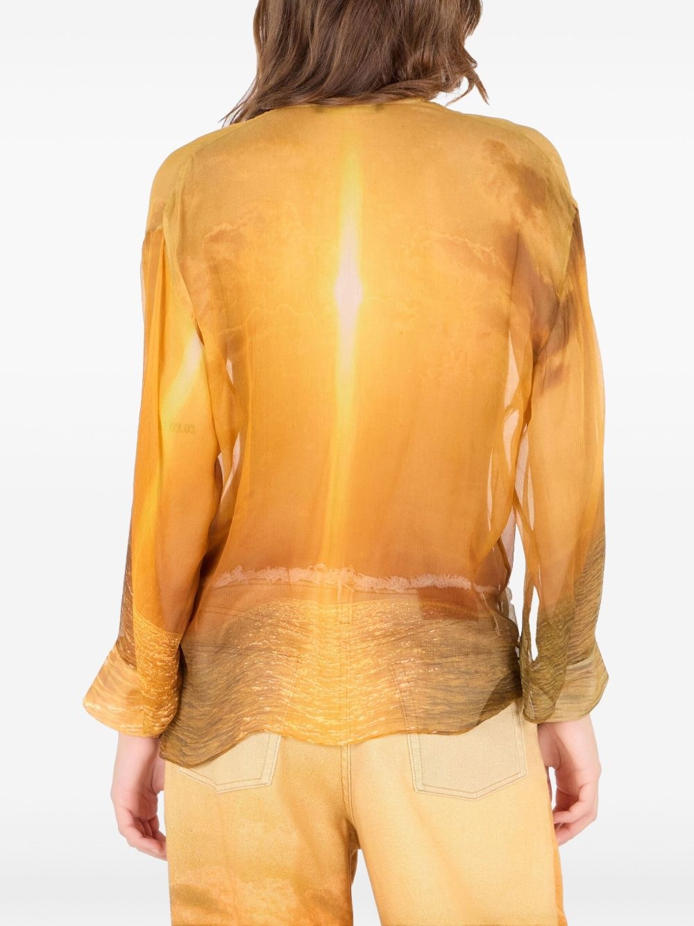 printed silk blouse - 3