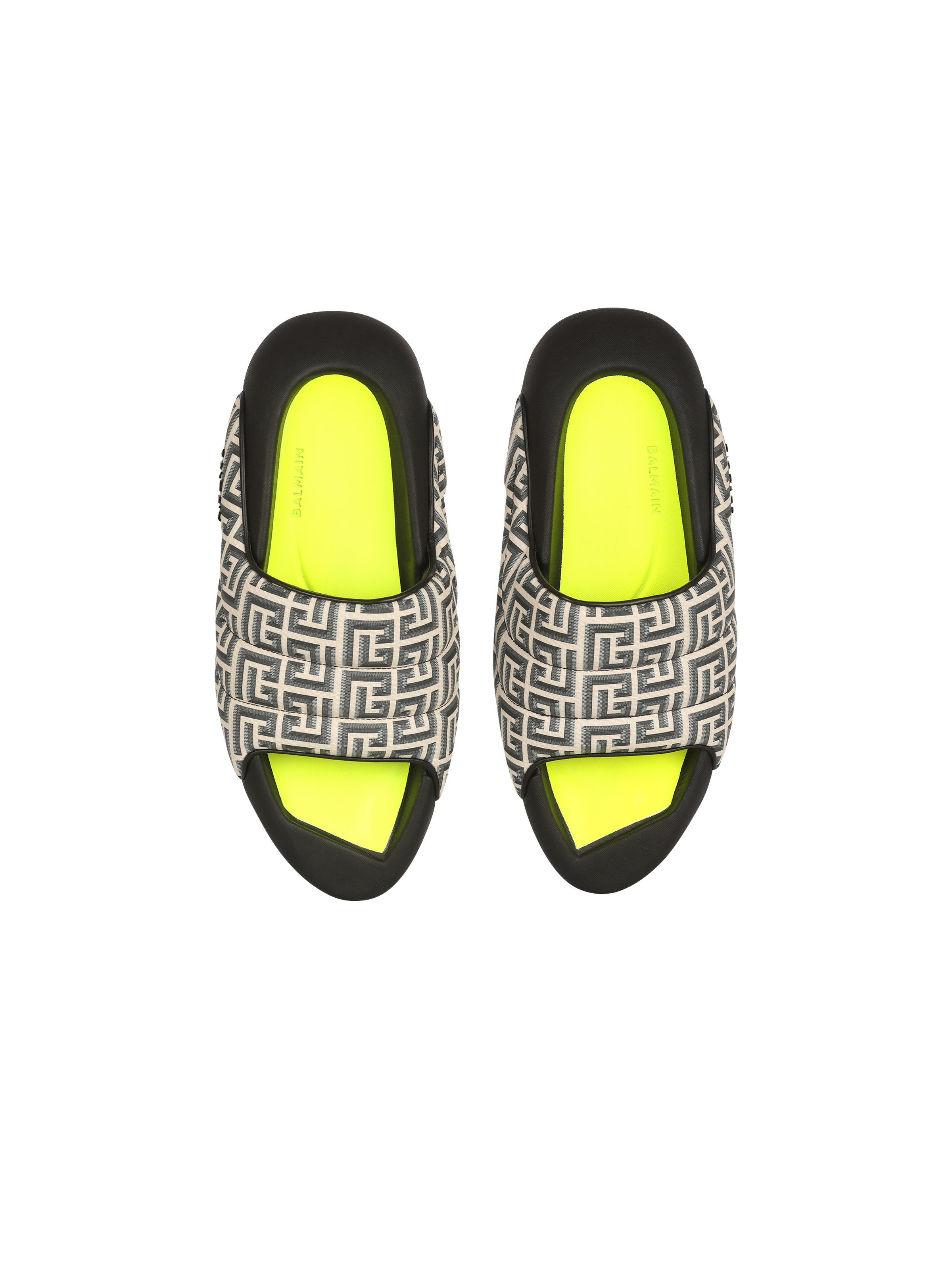 Quilted leather B-IT mules with Balmain monogram print - 3