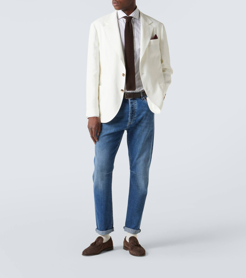 Brunello Cucinelli Striped cotton poplin shirt outlook