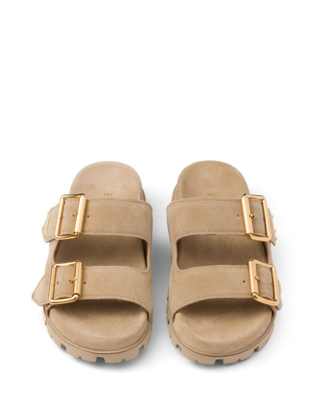triangle-logo suede slides - 4
