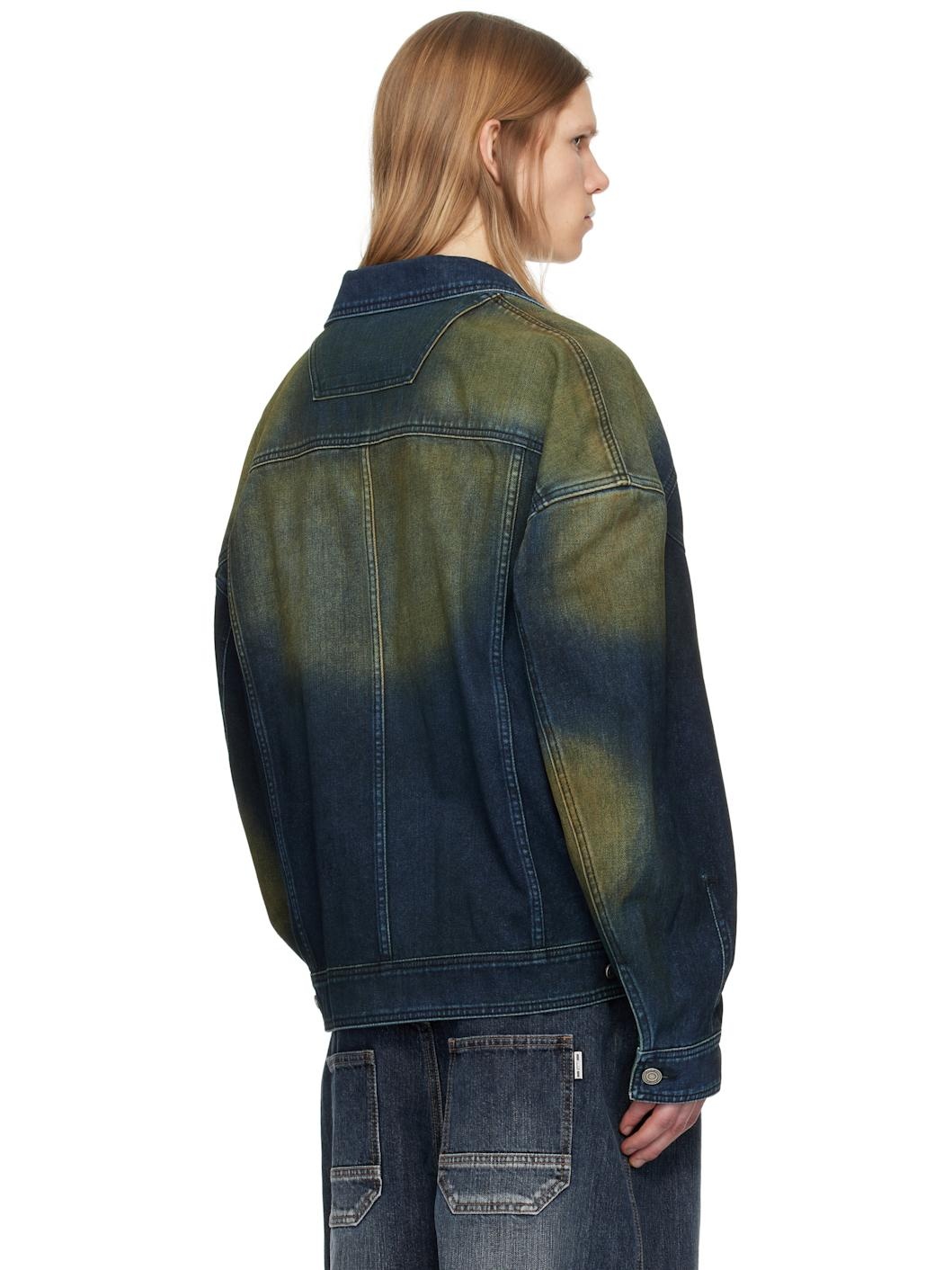 Juun. J Navy Zipper Trucker Denim Jacket - 3
