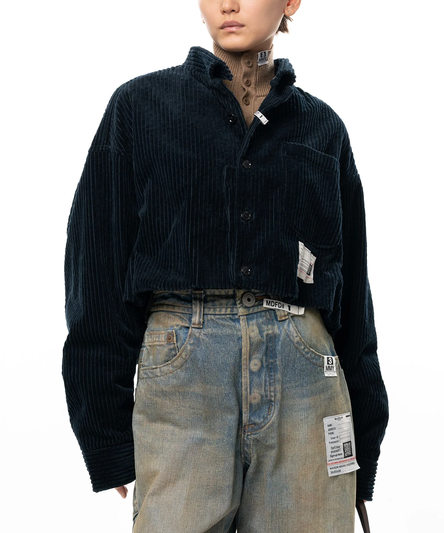 Roll-up Hem Corduroy Shirt - 1