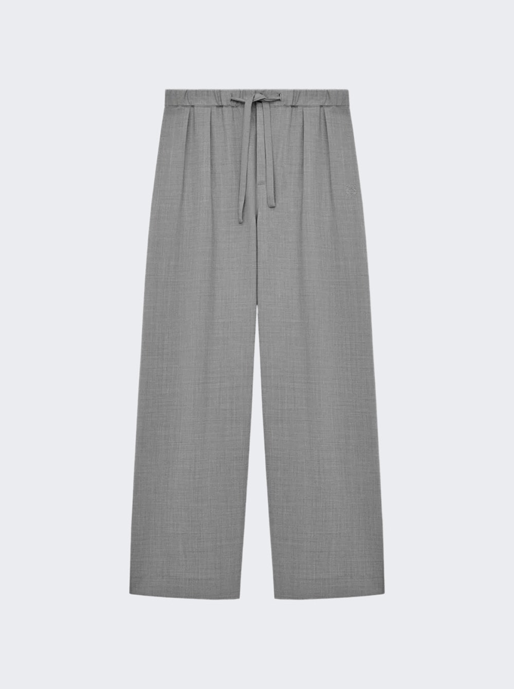 Wool Drawstring Trousers Grey - 1