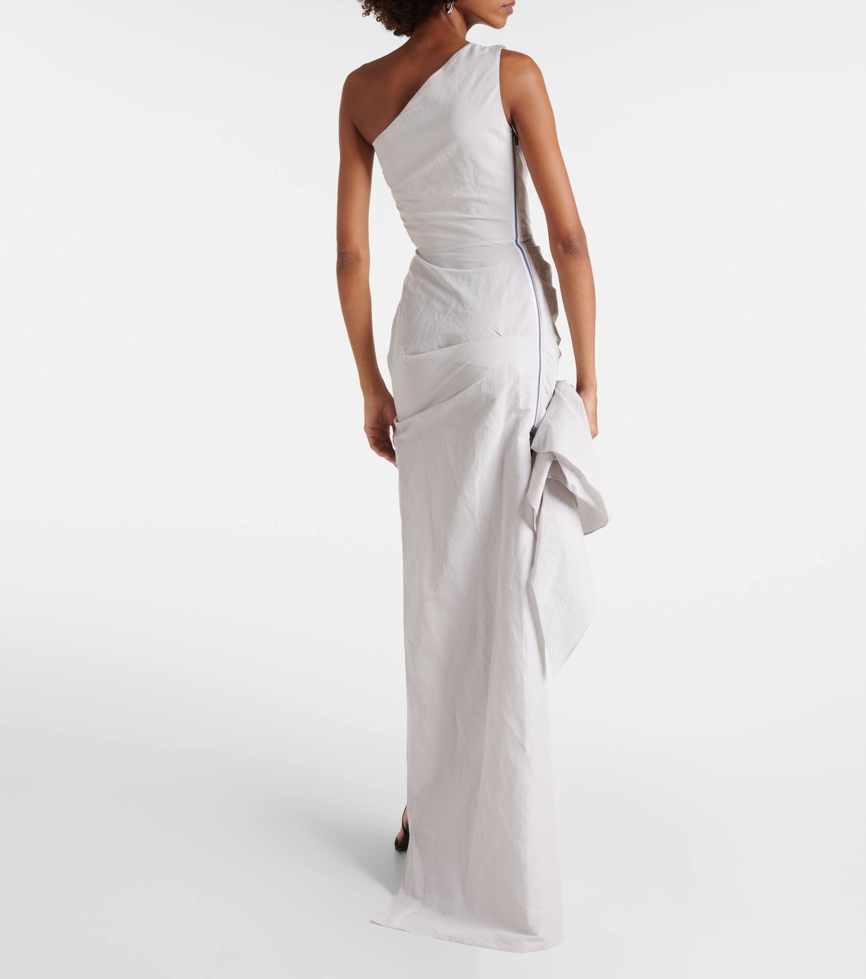 Brightness asymmetric draped gown - 3