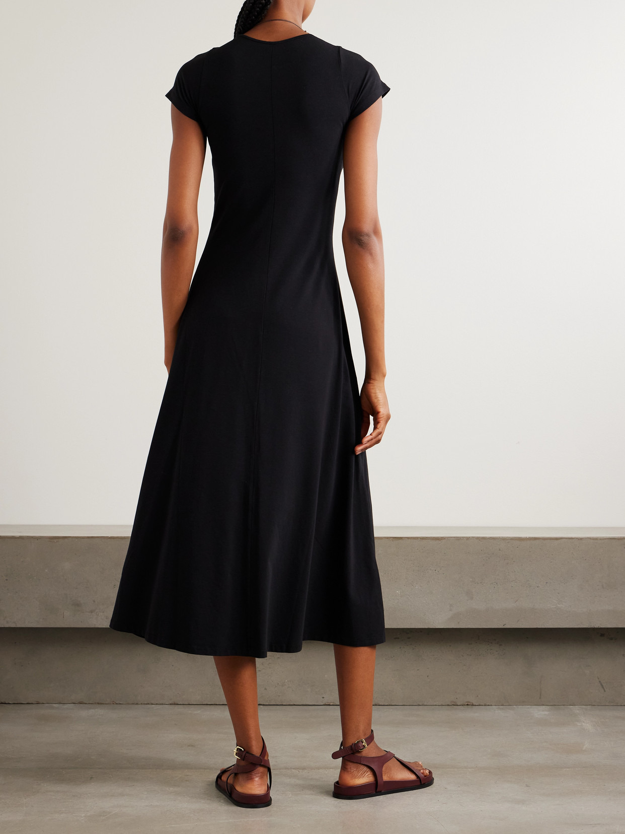 + Net Sustain Fitted Tee Organic Cotton And Tencel Lyocell-blend Jersey Midi Dress - 3