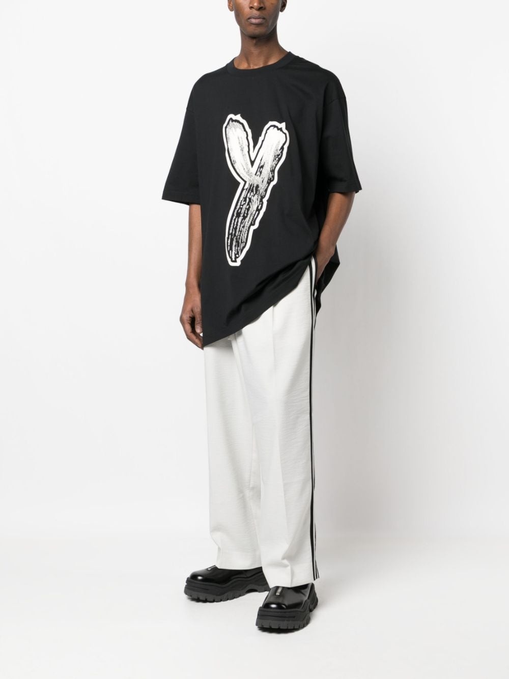 straight-leg side-stripe trousers - 2