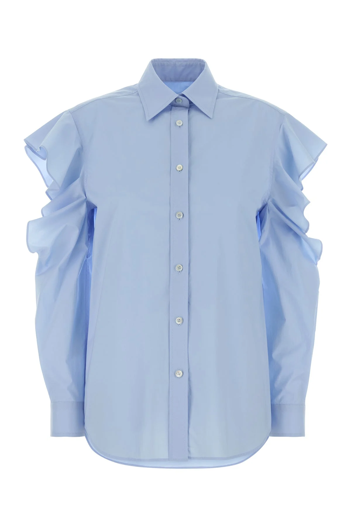 Light-blue poplin shirt - 1