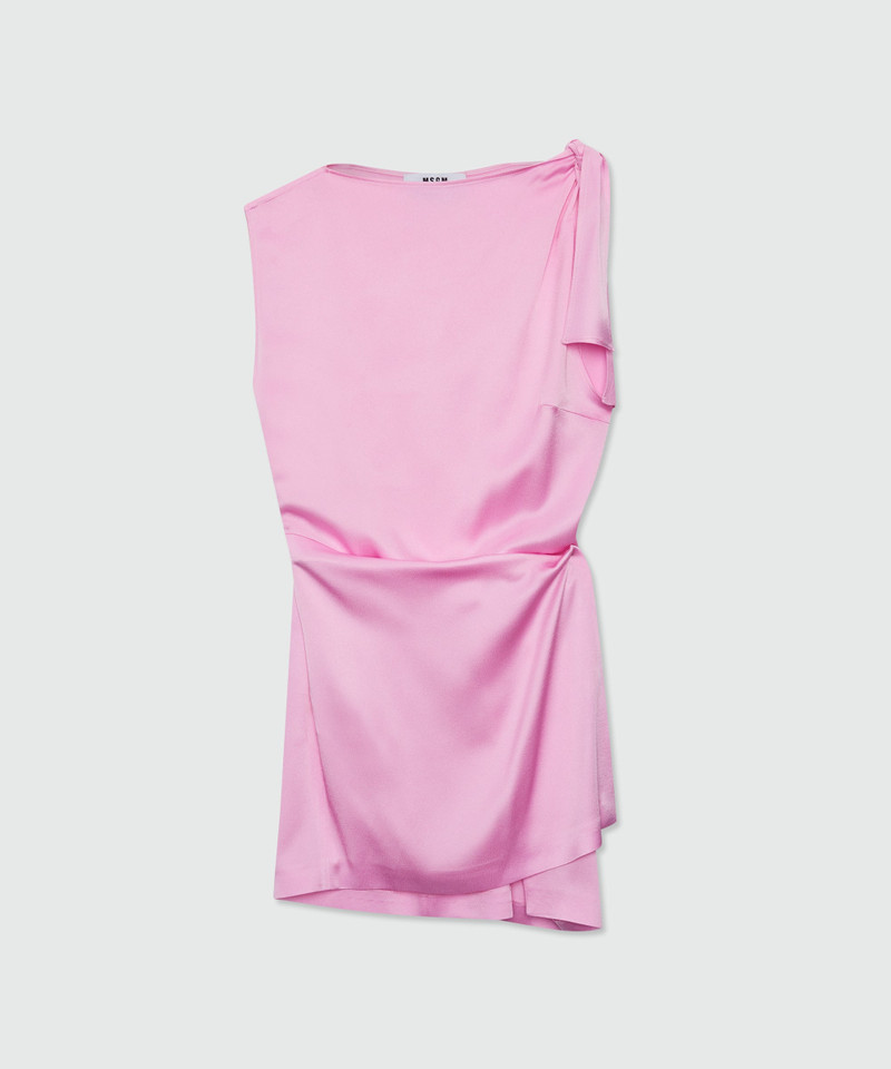 Pink satin mini dress with cutout detail 1