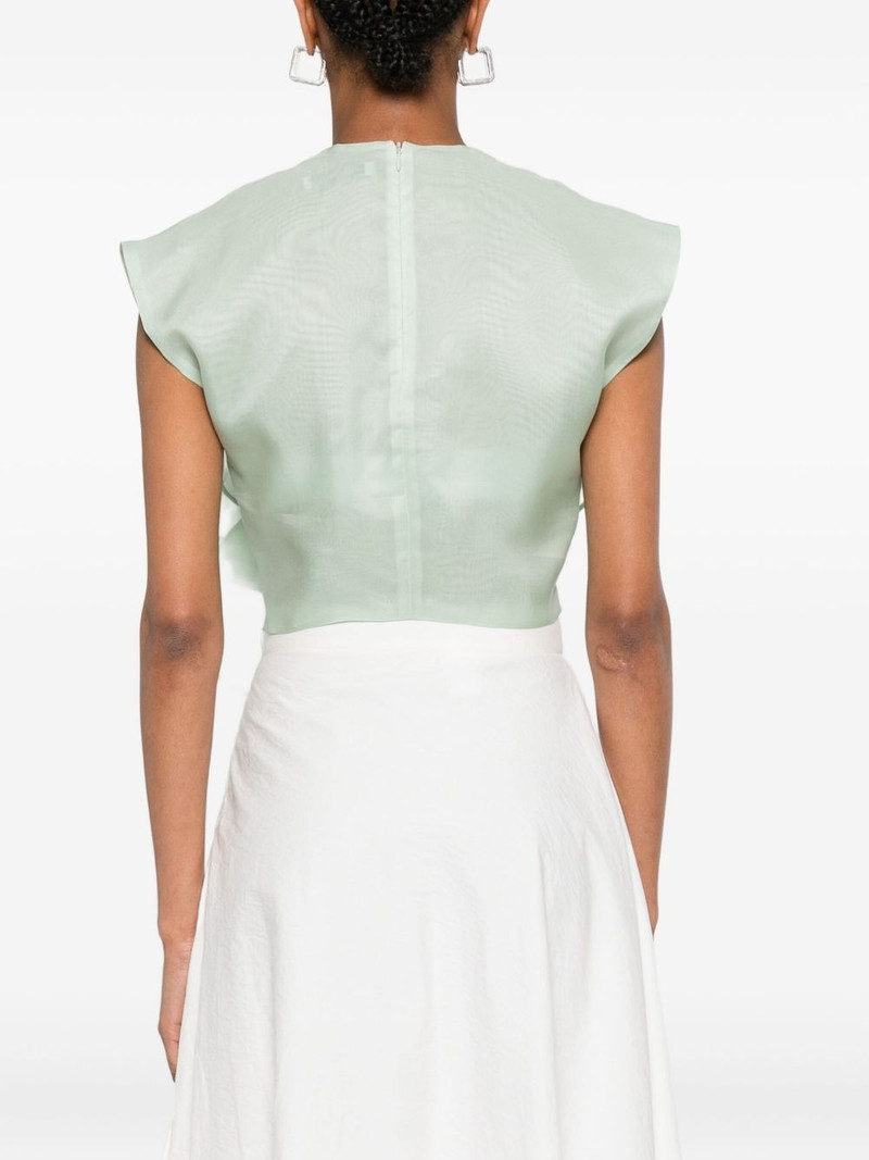 layered-ruffle silk top 4