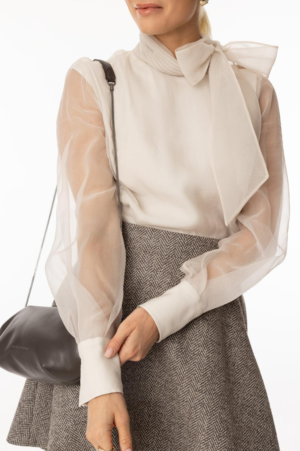 Crispy Bow Blouse - 3