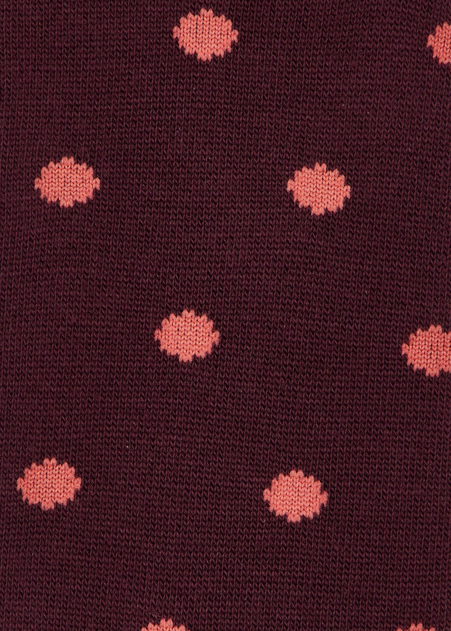 Women's Burgundy and Pink Polka Dot Frill Socks - 3