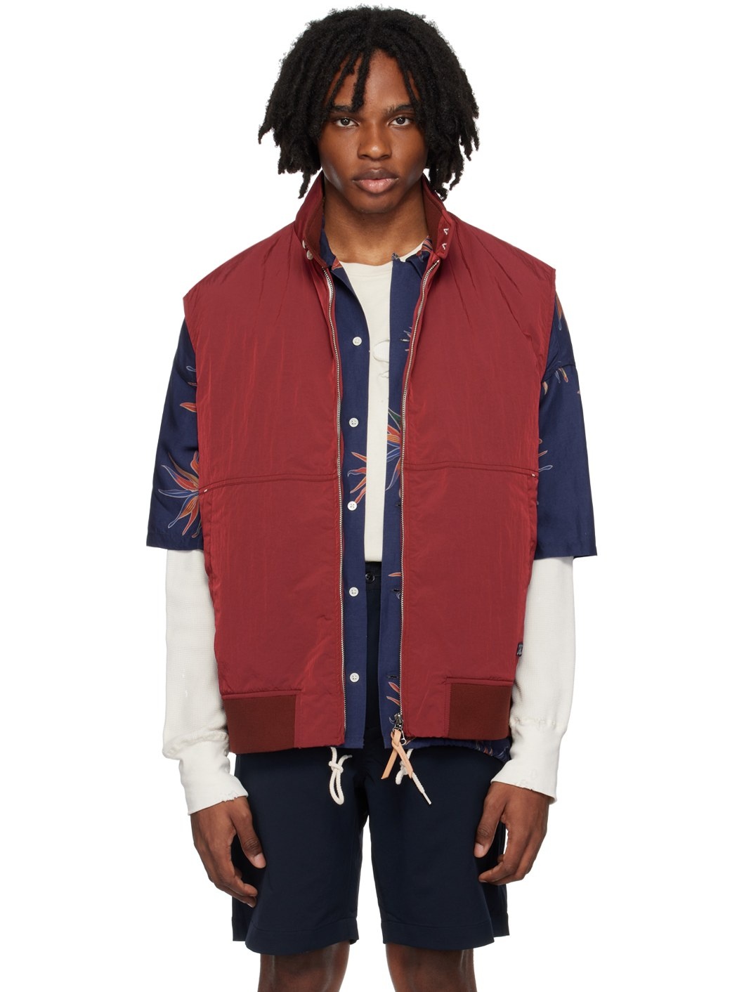 Red Zip-Up Vest - 1