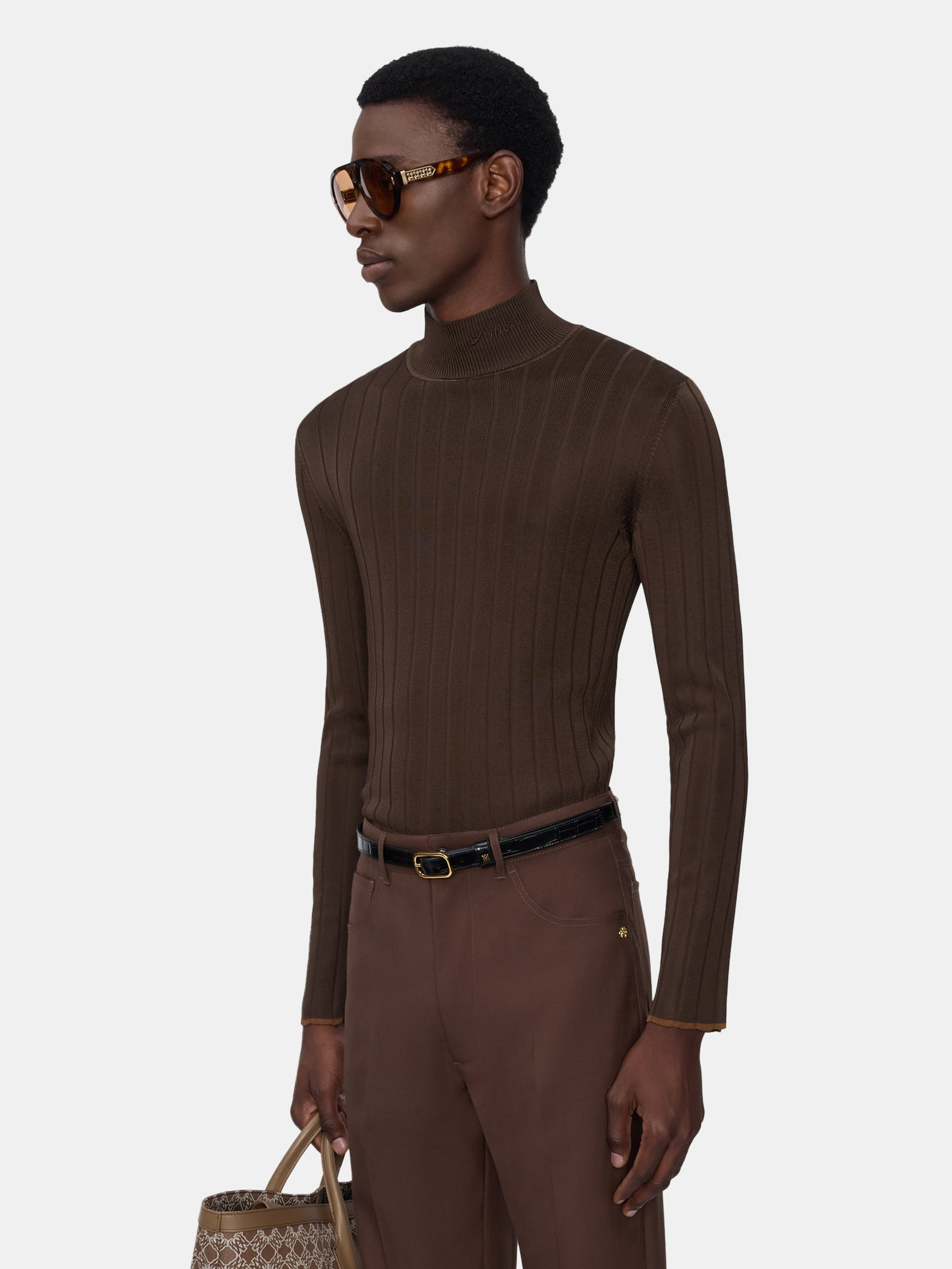 SCRIPT MOCK NECK SWEATER - 3