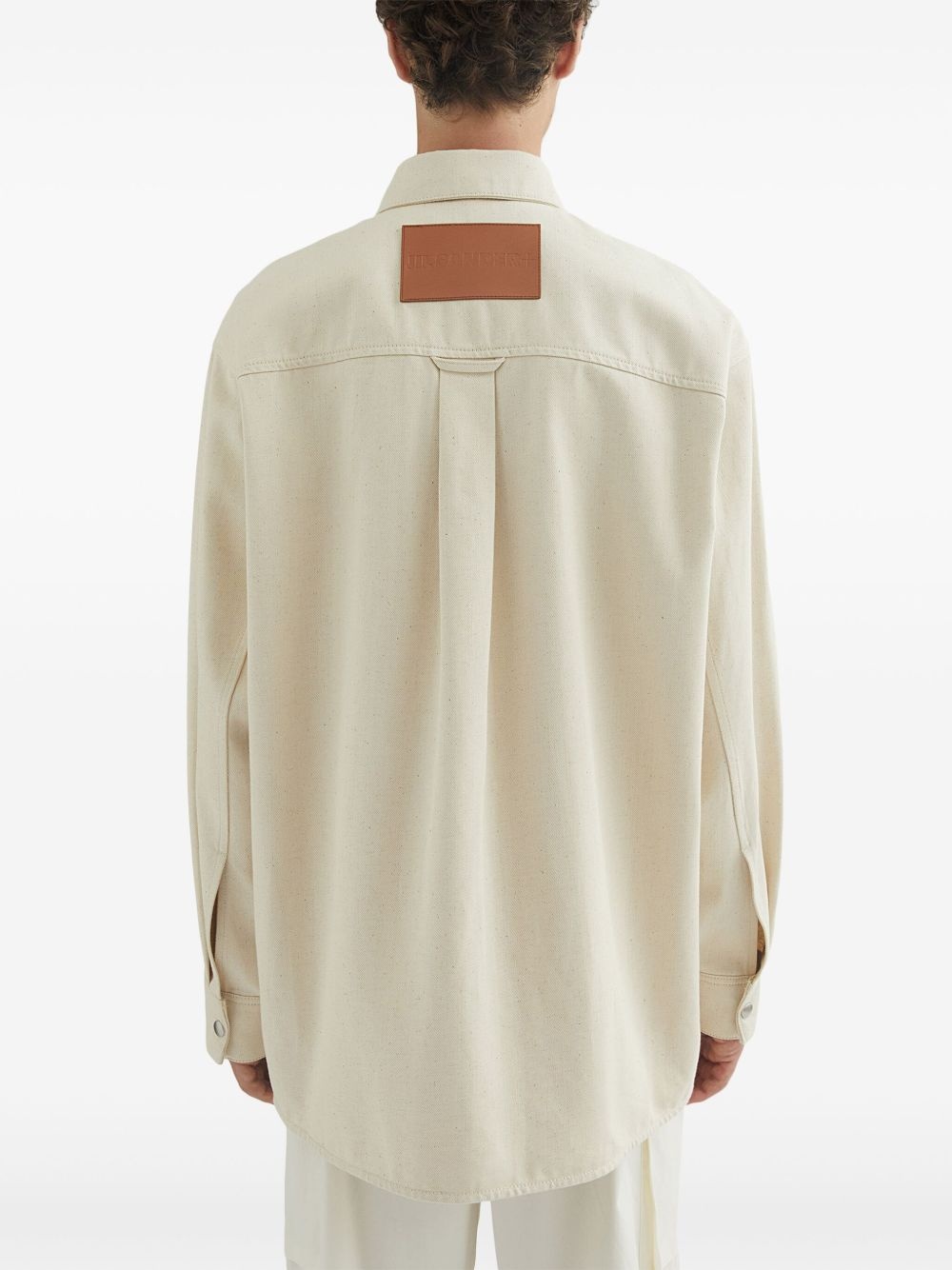 logo-patch denim shirt - 4