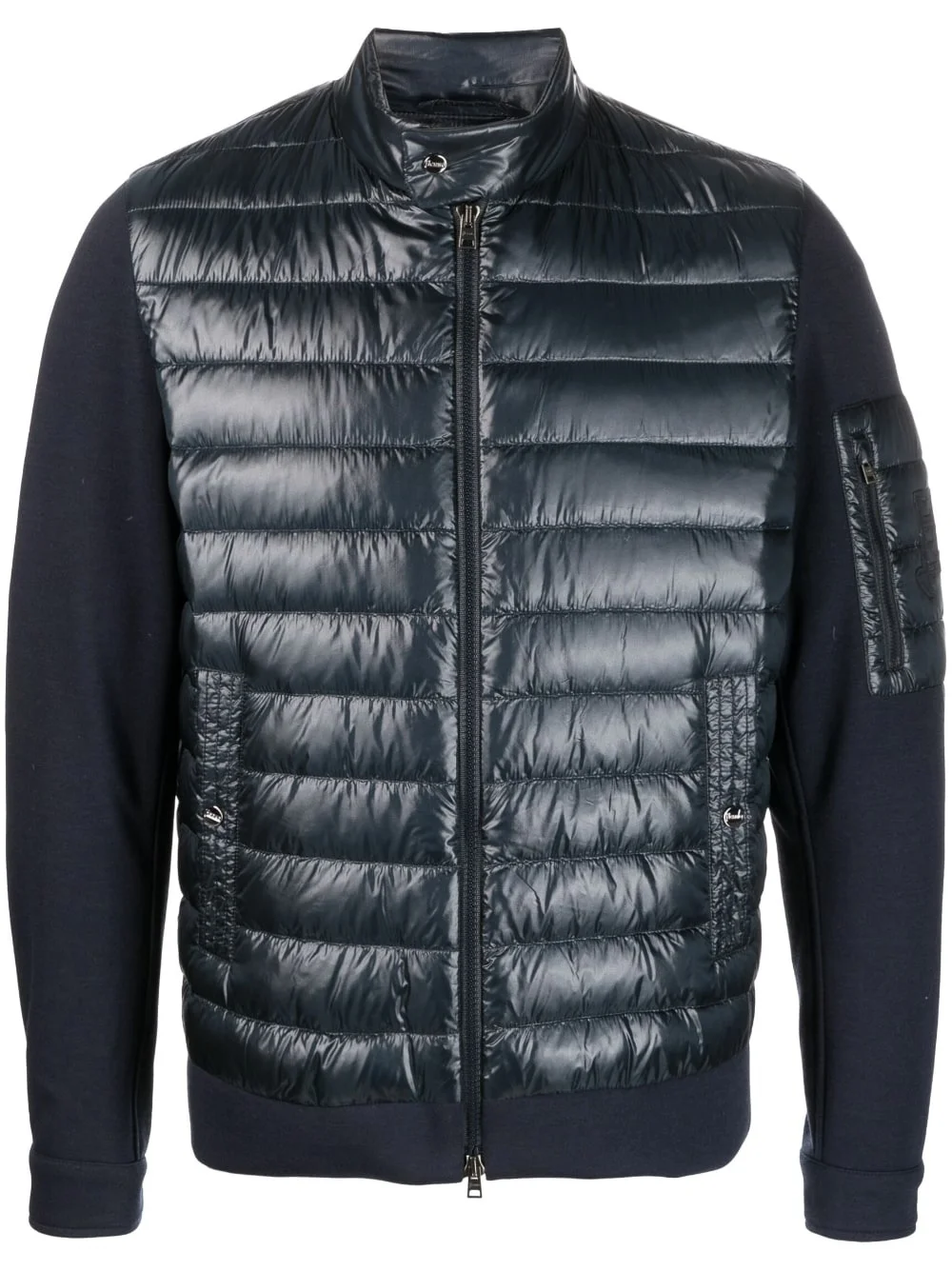 padded-panel zipped jacket - 1