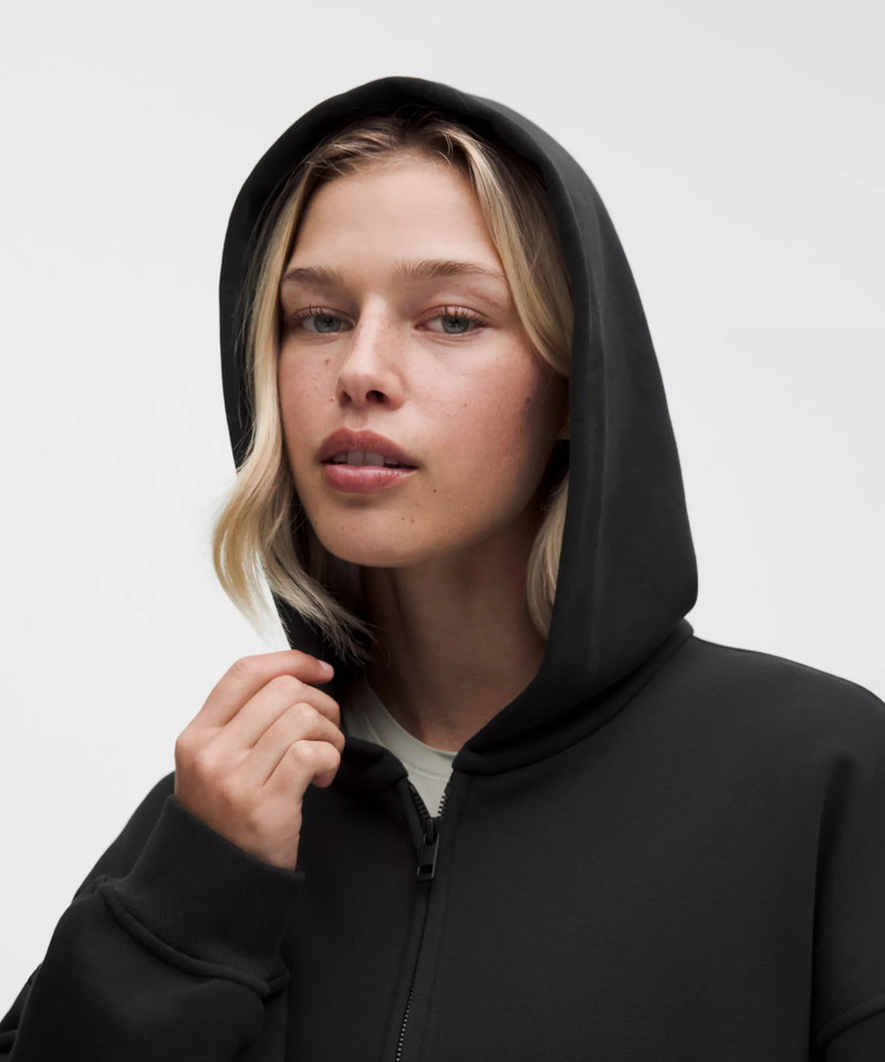 French Terry Cropped Full-Zip Hoodie 4