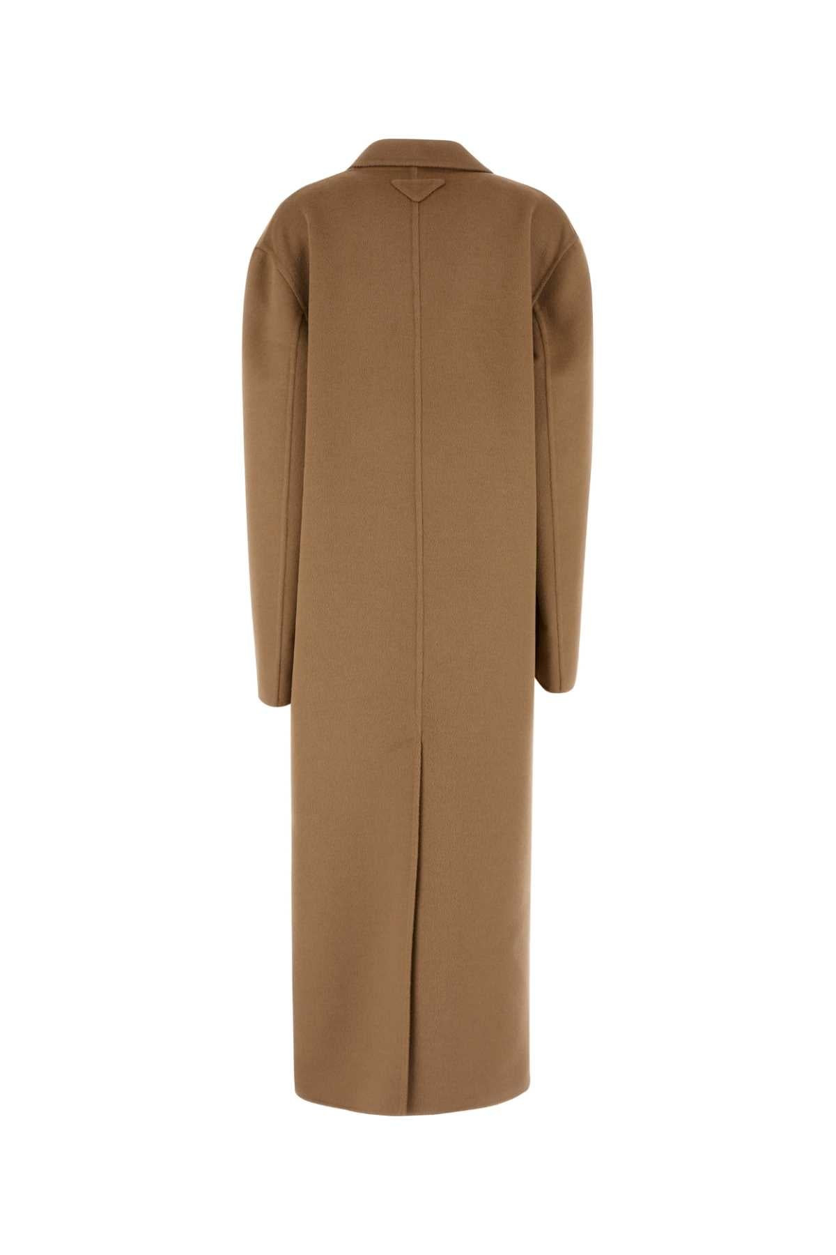 Prada Women Camel Wool Blend Coat - 2