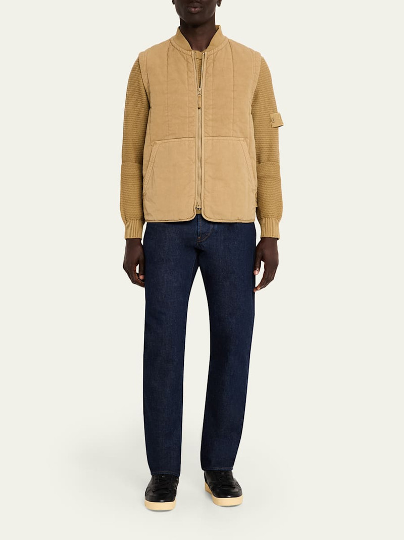 Stone Island Men's Cotton and Flax Full-Zip Vest outlook