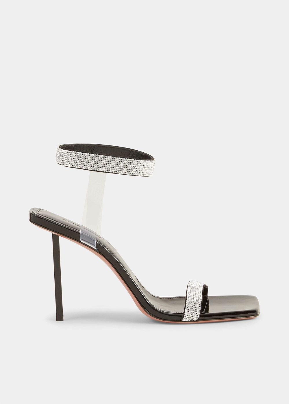 Black Rih Patent Sandals - 1