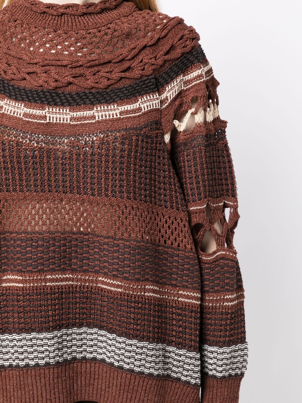 open-knit high-neck sweatshirt - 5