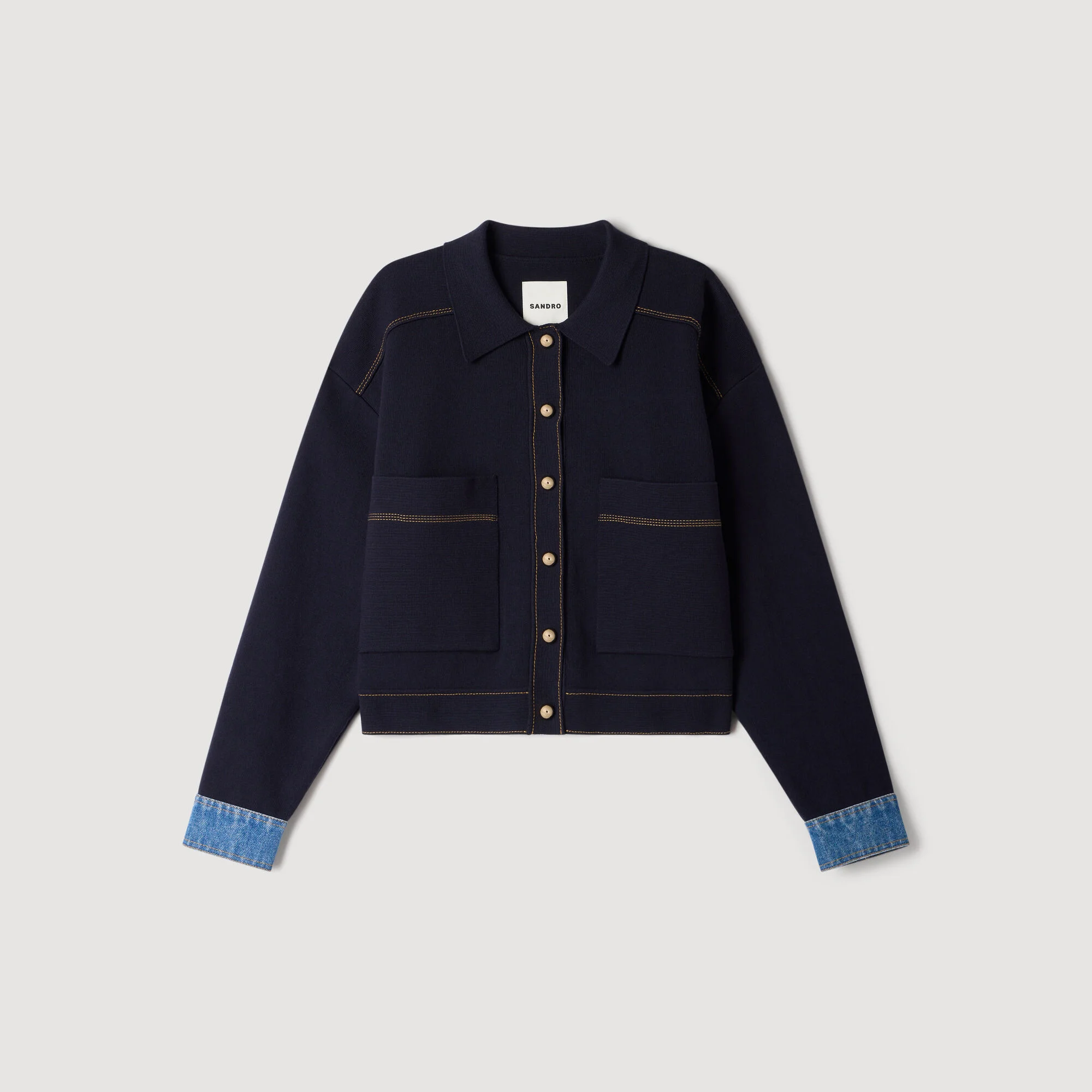JACKET-EFFECT CARDIGAN - 1