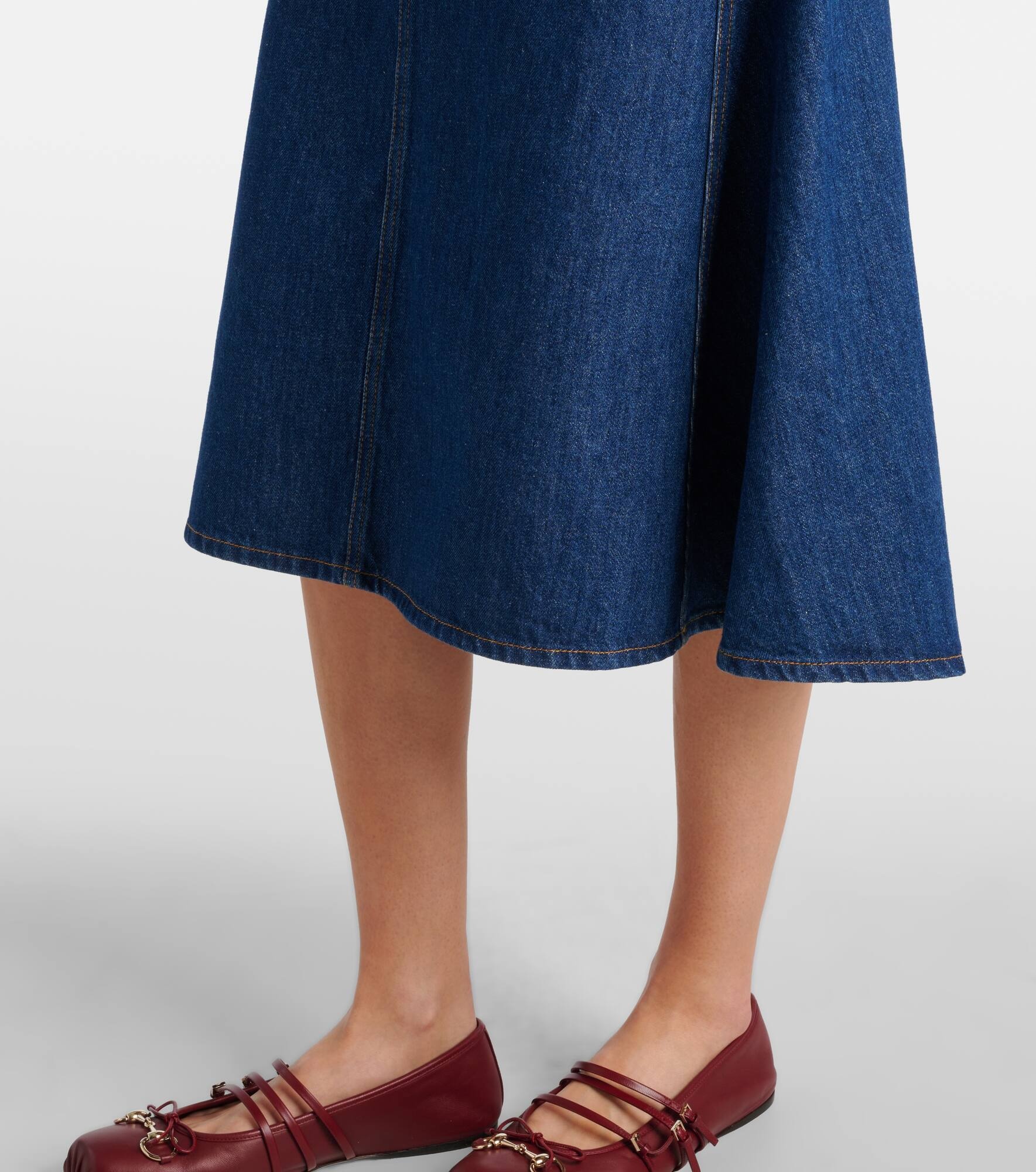 Denim midi skirt - 5