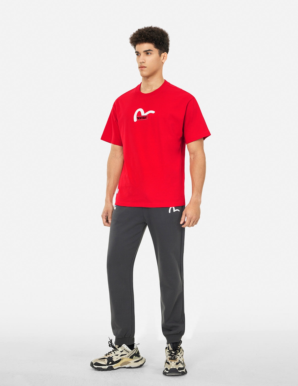 Seagull Print with Logo Embroidery Relax Fit T-Shirt - 3