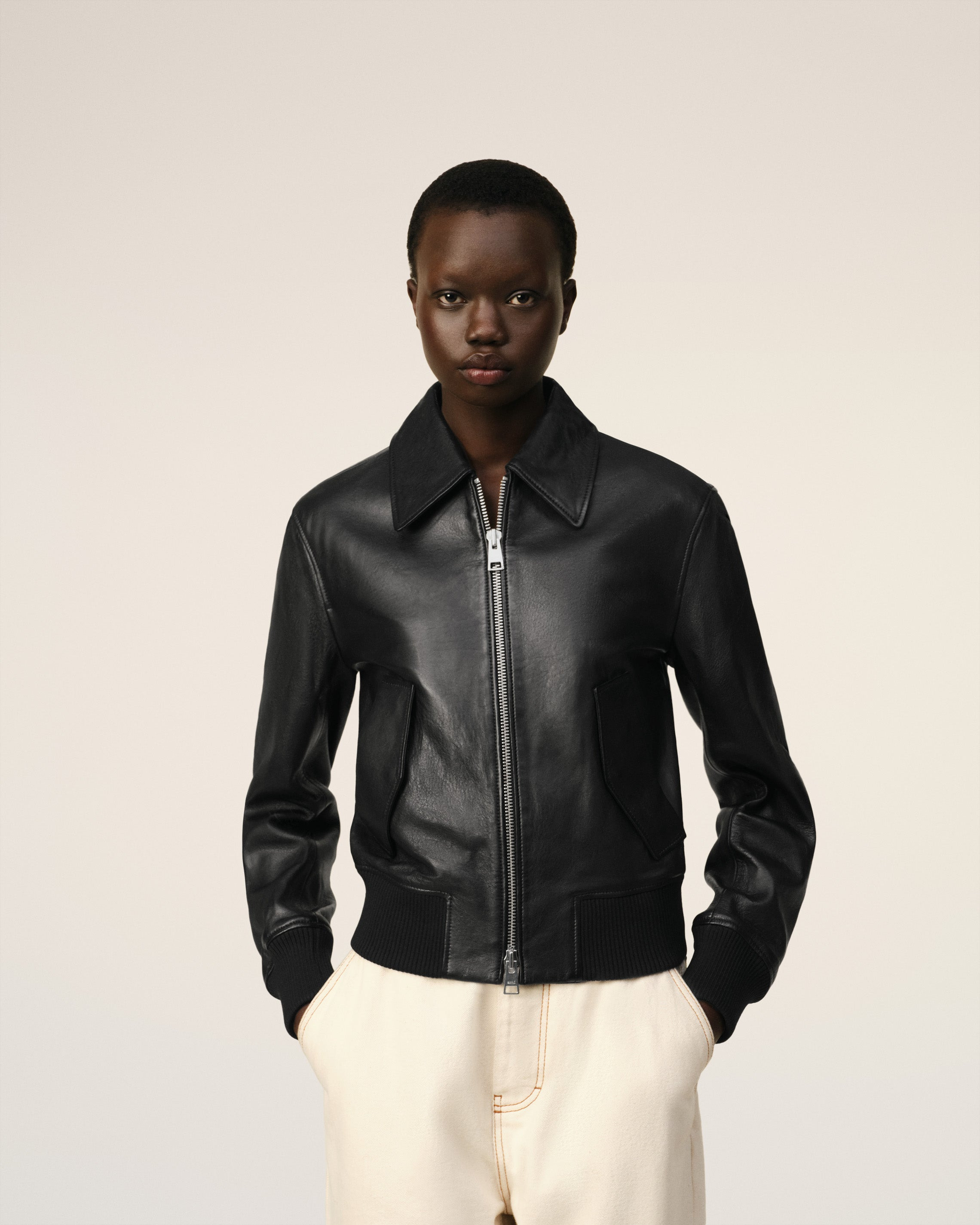 LEATHER ZIPPED JACKET - 2