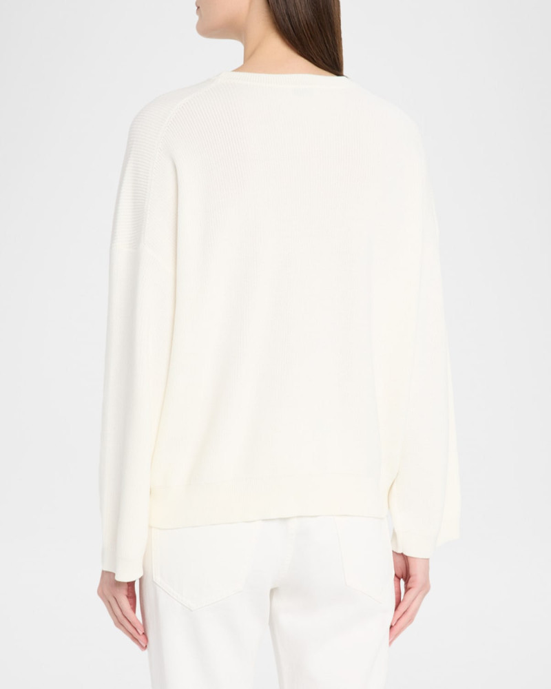 Monili-Pocket Cotton English Rib Crewneck Sweater 3