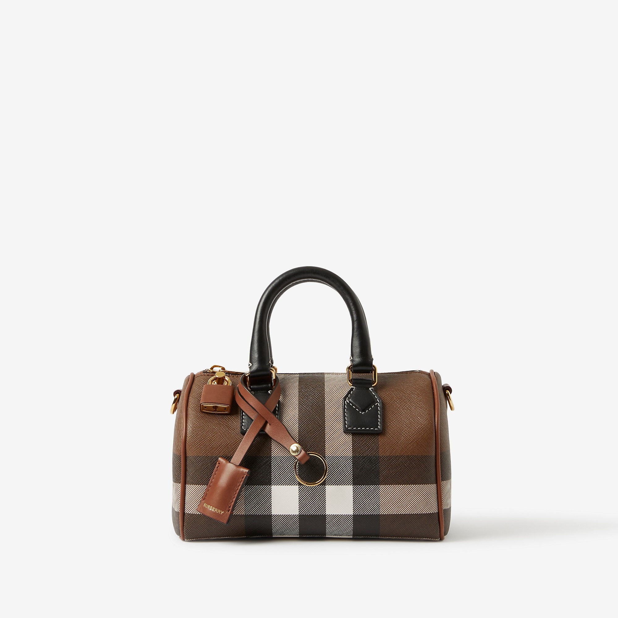 【BURBERRY】CHECK BOWLING BAG Medium Check Bowling Bag in Dark birch brown - Women