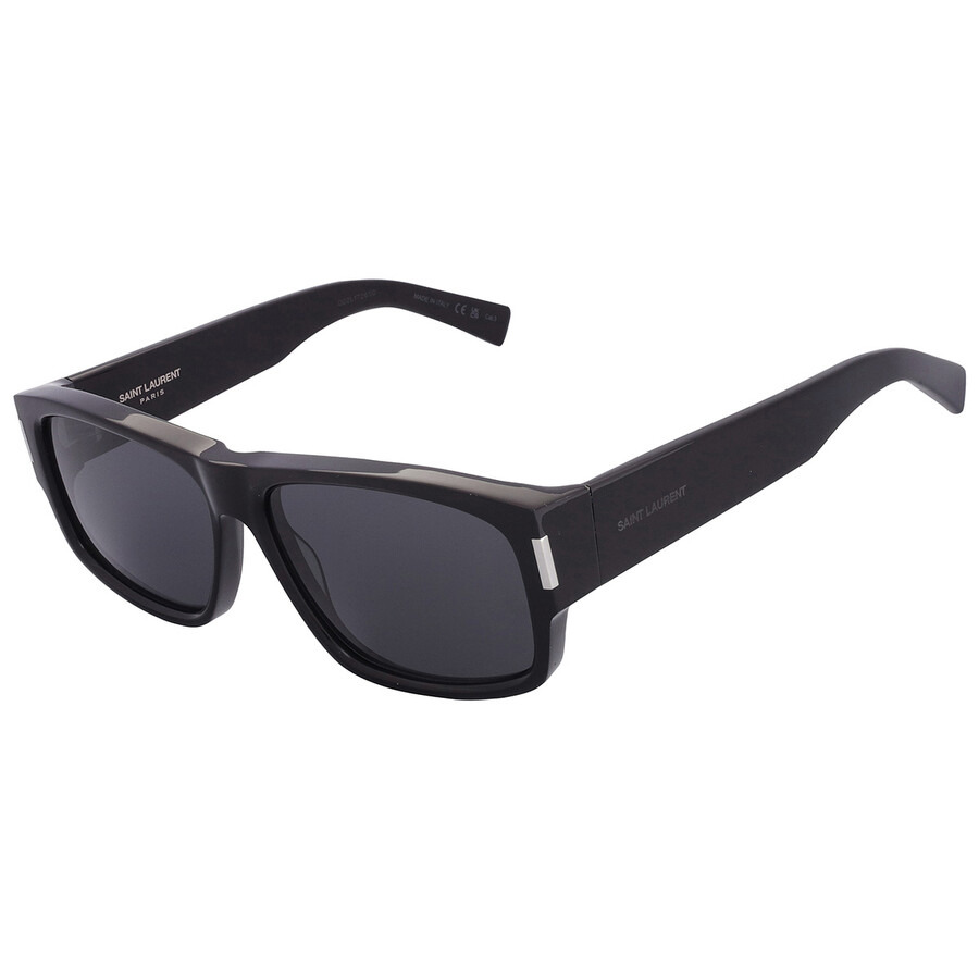 Saint Laurent Dark Grey Rectangular Men's Sunglasses SL 689 001 59 - 4