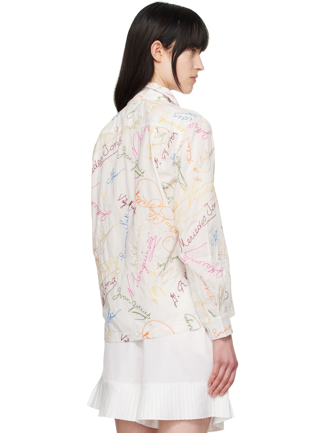 White Signature Scrawl Shirt - 3