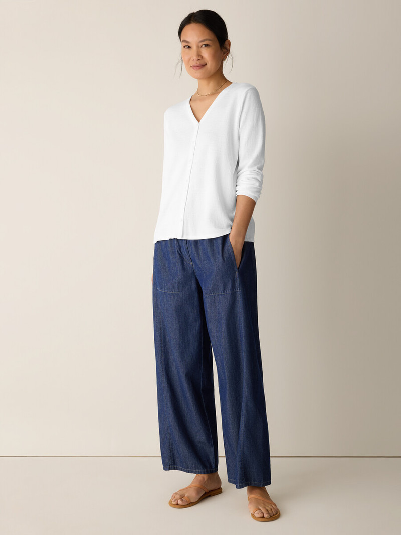 Cross Hatch Stretch Jersey Button-Front Top 3