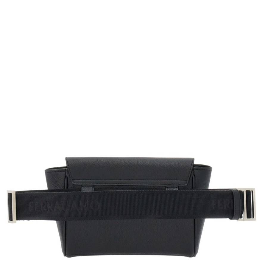 Ferragamo Black Hammered Calfskin Belt Bag - 2