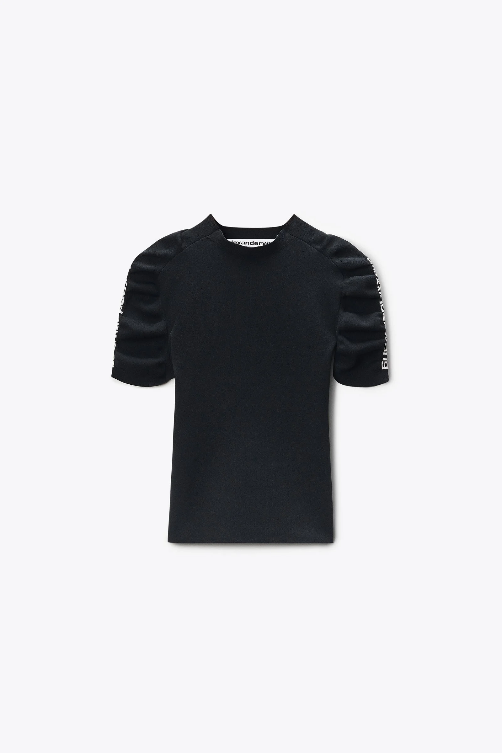 ruched sleeve crewneck - 1
