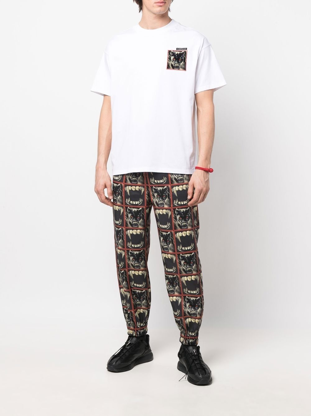 panther print track pants - 2