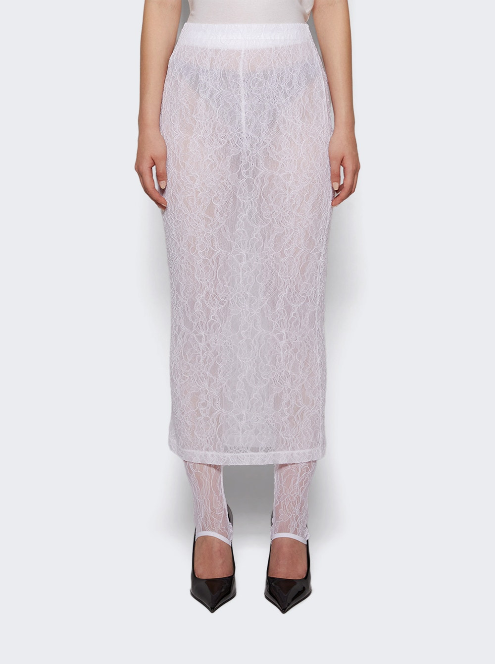 Lace Tube Skirt White - 2