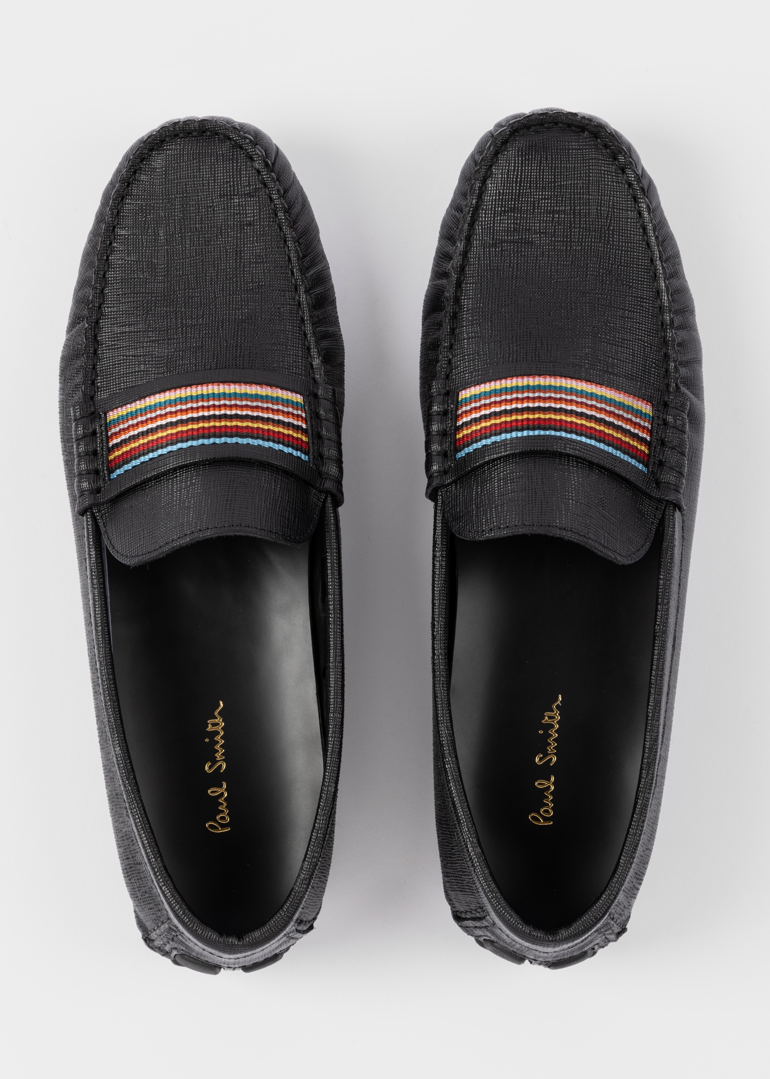 Black Leather 'Colima' Driving Loafers - 3