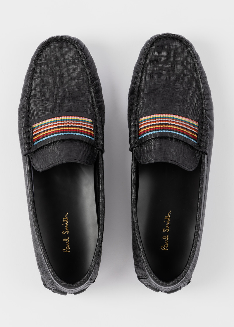 Black Leather 'Colima' Driving Loafers 3